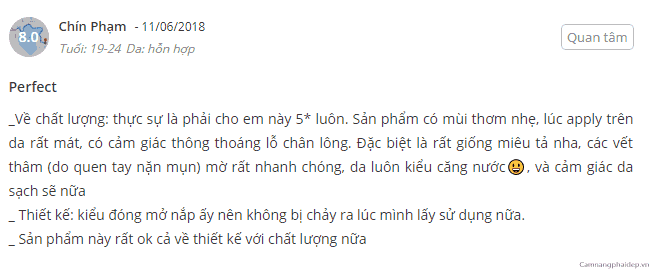 Phản hồi của khách hàng về nước hoa Evoluderm
