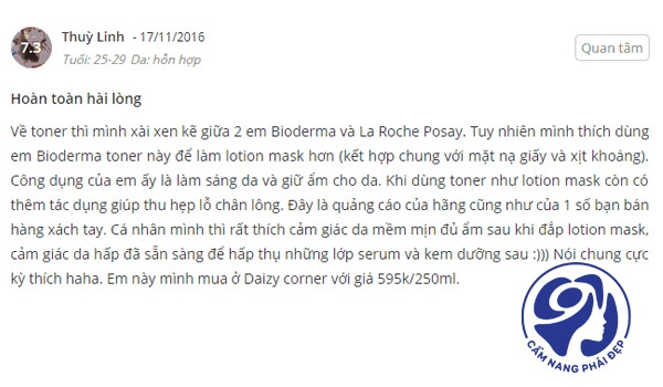 Đánh giá Nước hoa hồng Bioderma