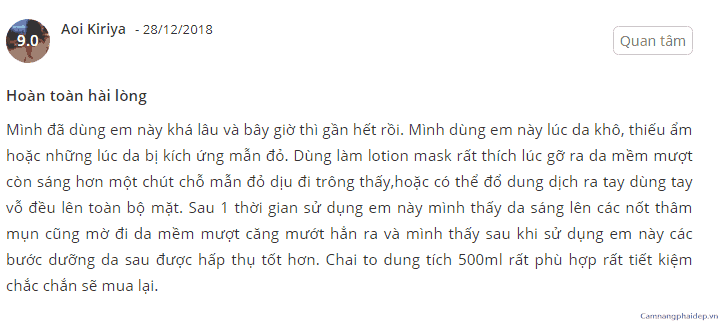 Đánh giá nước hoa hồng Naturie