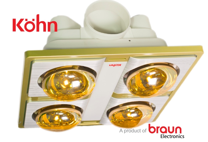 Đèn sưởi nhà tắm Braun Kohn 4 bóng