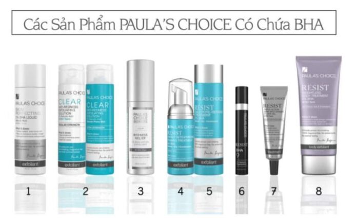Các sản phẩm có chứa BHA của Paula's Choice.